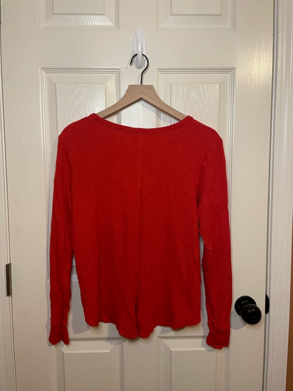 Aerie Real Soft Waffle Henley Pajama Top in Red Size XL - Picture 8 of 8